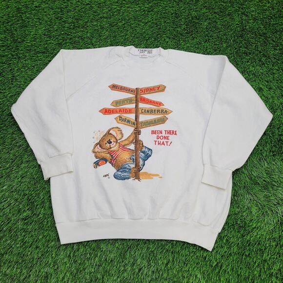 Vintage 80s Koala Sweatshirt Womens XL 24x25 Baggy Boxy - Picture 1 of 12